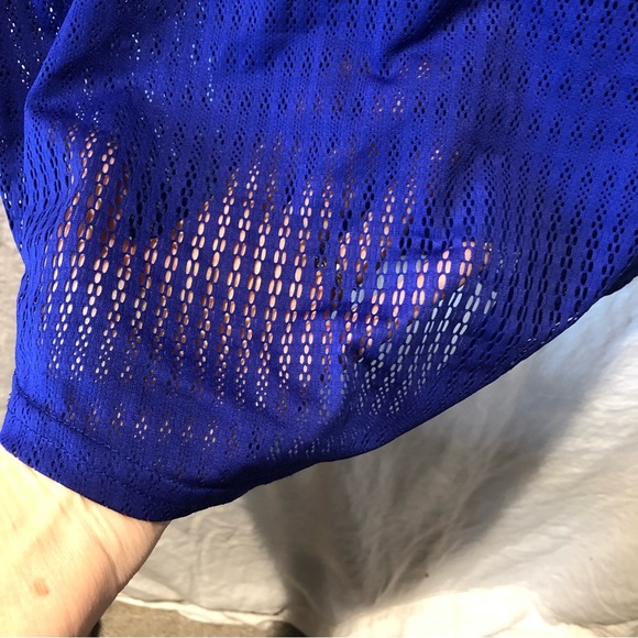 O’Neill bright blue swim cover up oversized stretchy mesh XS/S - Picture 4 of 6